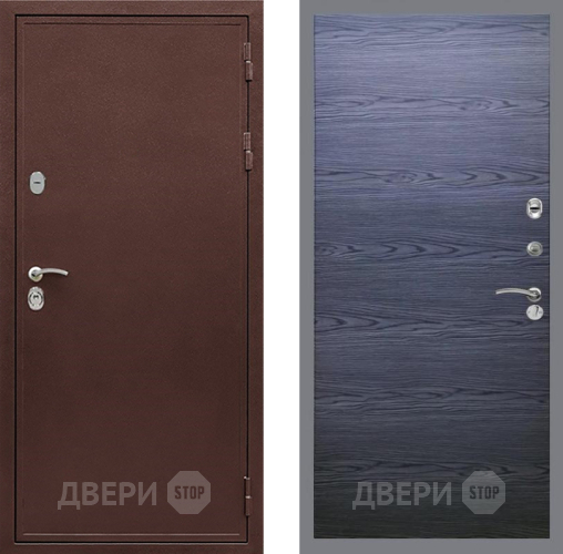 Входная металлическая Дверь Рекс (REX) 5 металл 3 мм GL Дуб тангенальный черный в Подольск