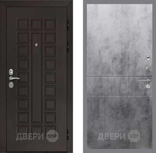 Входная металлическая Дверь Рекс (REX) Сенатор Cisa FL-290 Бетон темный в Подольск