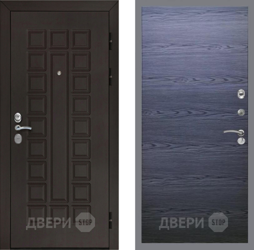 Входная металлическая Дверь Рекс (REX) Сенатор Cisa GL Дуб тангенальный черный в Подольск