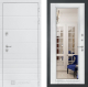 Входная металлическая Дверь Лабиринт (LABIRINT) Трендо Зеркало Фацет с багетом Белый софт в Подольск