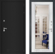 Входная металлическая Дверь Лабиринт (LABIRINT) Classic шагрень черная Зеркало Фацет с багетом Белый софт в Подольск