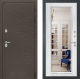 Входная металлическая Дверь Лабиринт (LABIRINT) Смоки Зеркало Фацет с багетом Белый софт в Подольск