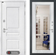 Входная металлическая Дверь Лабиринт (LABIRINT) Versal Зеркало Фацет с багетом Белый софт в Подольск