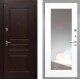 Входная металлическая Дверь Интекрон (INTECRON) Брайтон Тиковое Дерево ФЛЗ-120-М Зеркало Белый матовый в Подольск