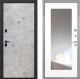 Входная металлическая Дверь Интекрон (INTECRON) Профит Black Мрамор Светлый ФЛЗ-120-М Зеркало Белый матовый в Подольск