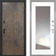 Входная металлическая Дверь Интекрон (INTECRON) Профит Black Гранж ФЛЗ-120-М Зеркало Белый матовый в Подольск