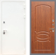 Входная металлическая Дверь Рекс (REX) 5 Белая Шагрень FL-128 Морёная берёза в Подольск