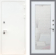 Входная металлическая Дверь Рекс (REX) 5 Белая Шагрень Зеркало Пастораль Белый ясень в Подольск