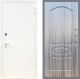 Входная металлическая Дверь Рекс (REX) 1А Белая шагрень FL-128 Сандал грей в Подольск