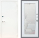 Входная металлическая Дверь Рекс (REX) 1А Белая шагрень Зеркало Пастораль Белый ясень в Подольск