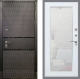 Входная металлическая Дверь Рекс (REX) 15 Черный Кварц Зеркало Пастораль Белый ясень в Подольск