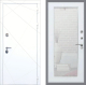 Входная металлическая Дверь Рекс (REX) 13 Силк Сноу Зеркало Пастораль Белый ясень в Подольск
