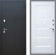 Входная металлическая Дверь Рекс (REX) 5 Черный Муар СБ-14 стекло белое Сандал белый в Подольск